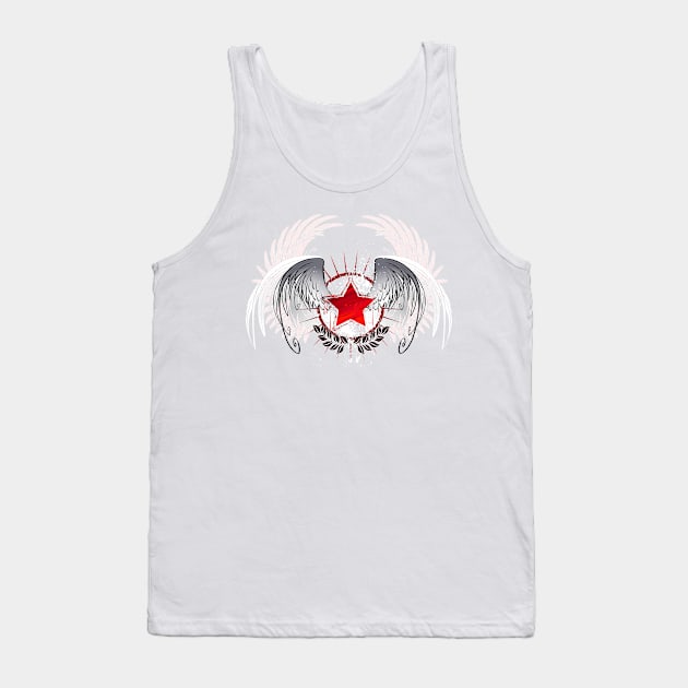 Red Star Painted with Paint Tank Top by Blackmoon9